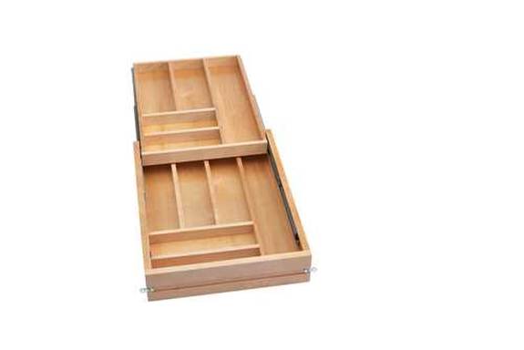 Tiered Combination Drawer for Frameless 18'' Cabinets (No Slides)